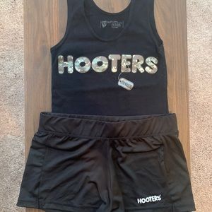 Used Hooters Girl Tank Top and Shorts Costume
